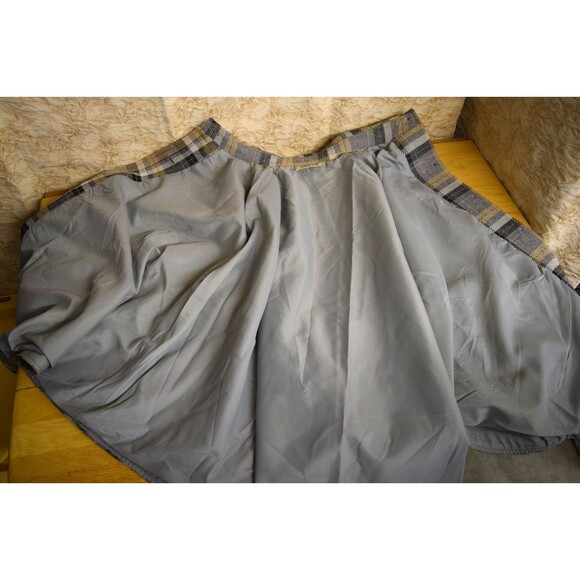 VTG 70s JOYCE Plaid Cape Coat Poncho Sherlock Plaid Twee Gray Collared Button Up - Picture 9 of 10